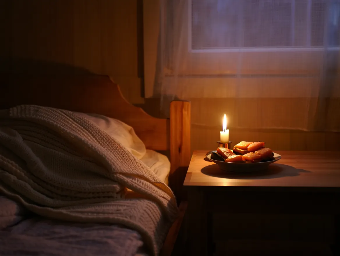 A calm evening setting representing the connection between nutrition and restful sleep
